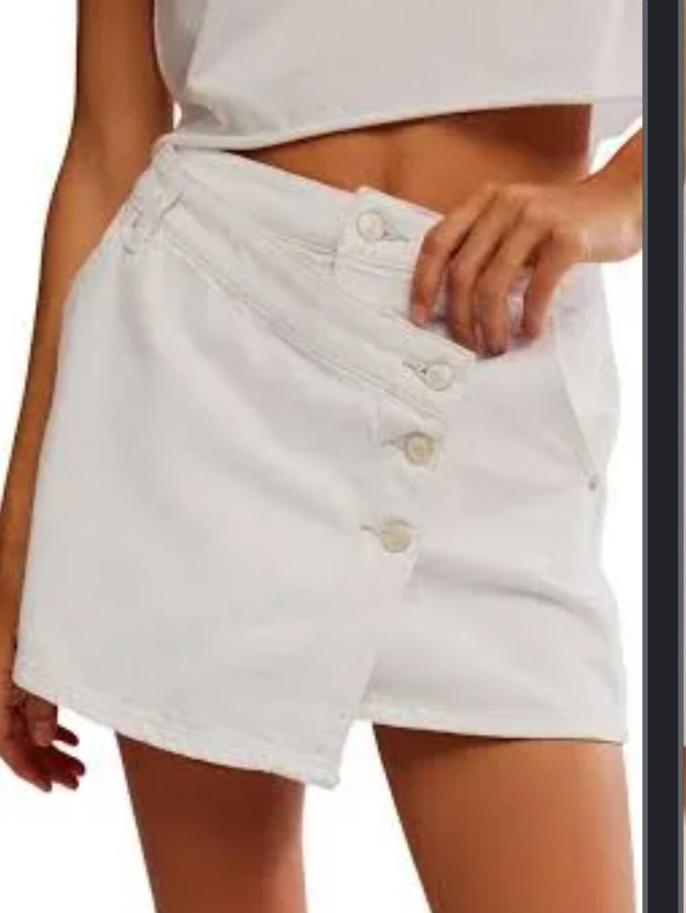 NWT Free People Wynne Denim Skirt White 31